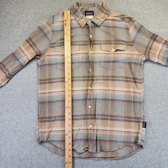 Patagonia A/C Steersman Shirt Mens S Plaid Crepe Crinkle‎ Long Sleeve Button Up - Picture 8 of 8